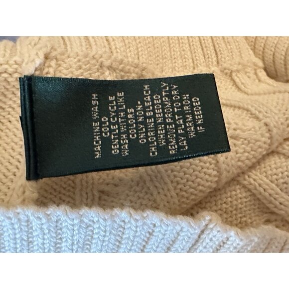 Lauren Ralph Lauren V Neck Cricket Sweater Cable Knit Sz Large NEW Golf Preppy - Picture 9 of 10